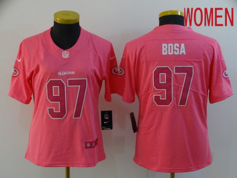 Women San Francisco 49ers 97 Bosa Pink Nike Vapor Untouchable Limited NFL Jersey